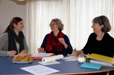 «Die Integrationsfrage kann der Staat nicht alleine bewältigen», sagt Ursula Willenegger (rechts) von der IG Integration. Dabei erhält sie grosse Unterstützung von Alexandra Kölz (links) und Verena Buol (Mitte). Foto: Bernadette Zaniolo