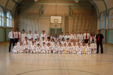 Die erfolgreichen Karatekas des Rheinfelder Karateclubs nach bestandenen Prüfungen.