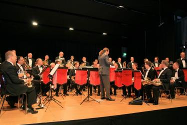 Experiment geglückt: Musikbegeisterte formierten sich zu einer 60-köpfigen Grossformation. (Foto: zVg)