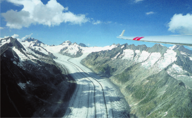 Über dem Aletschgletscher.