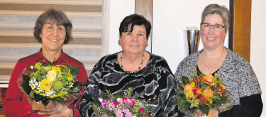 Glückliche Jubilarinnen, von links nach rechts, Rita Mettler, Rosi Schädeli und Susanne Fricker. Foto: zVg